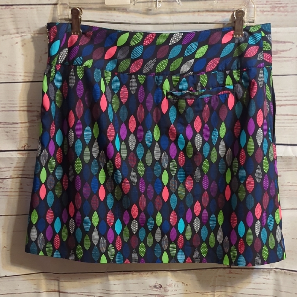 Multicolor Leaf Pattern Mini Skirt - image 7